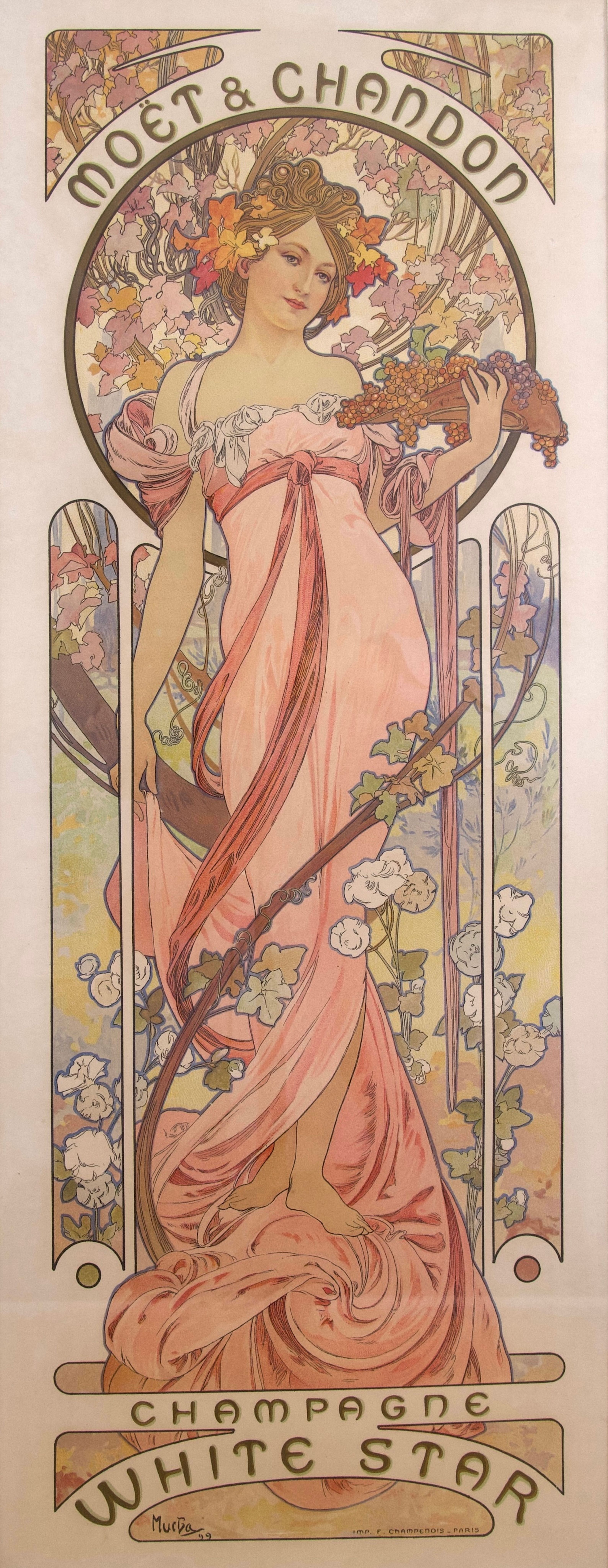 Alphonse Mucha 'Moët & Chandon Champagne White Star' lithograph poster
