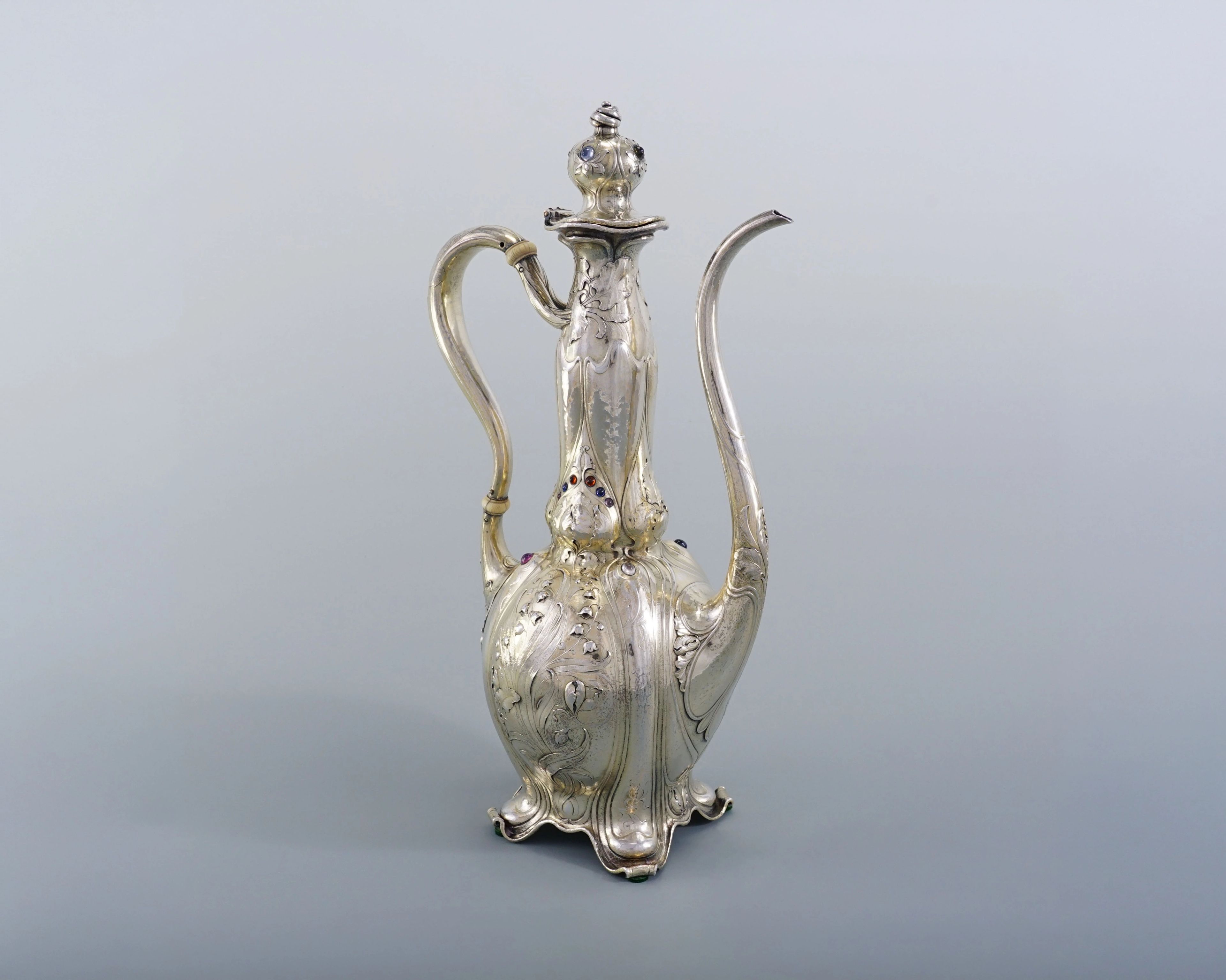 Gorham Martelé Art Nouveau silver ewer