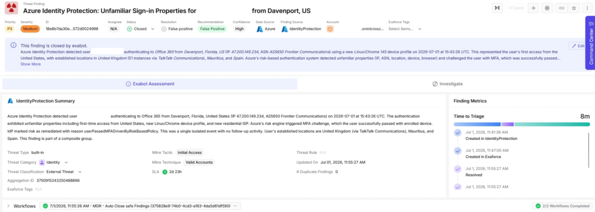 Threat finding page