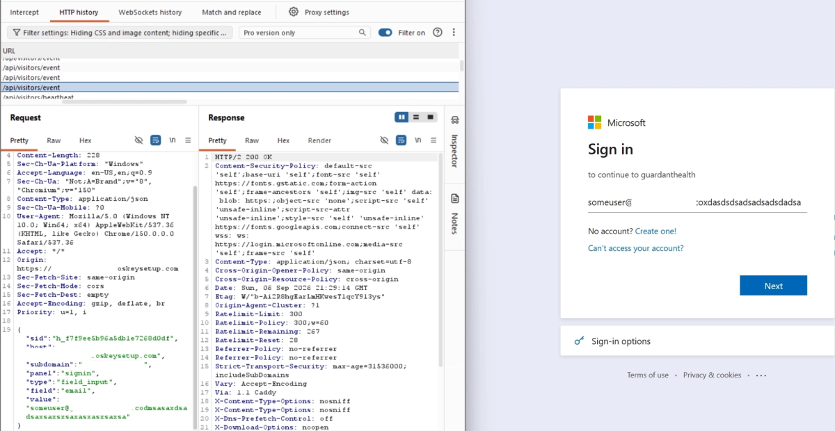 Microsoft のサインインページの検証