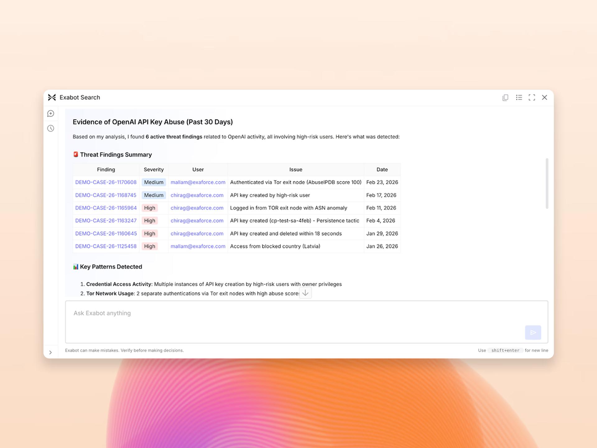 Exabot chat page