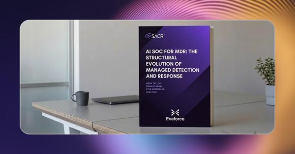 SACR report cover: "AI SOC for MDR - the structural evolution of managed detection and response"