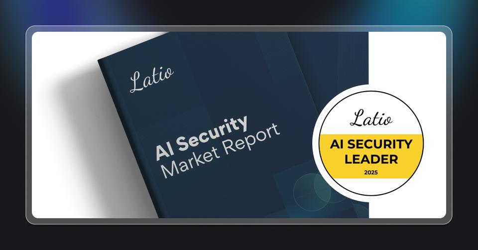 Latio AI Security Market Reportの表紙と「Latio AI Security Leader 2025」バッジ