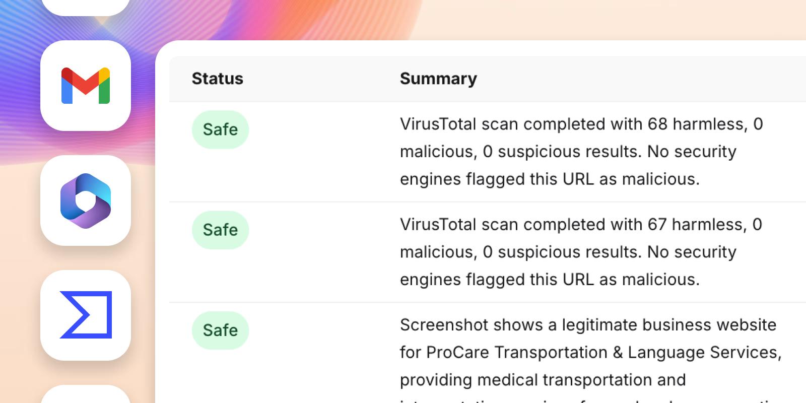 Email attack surface card