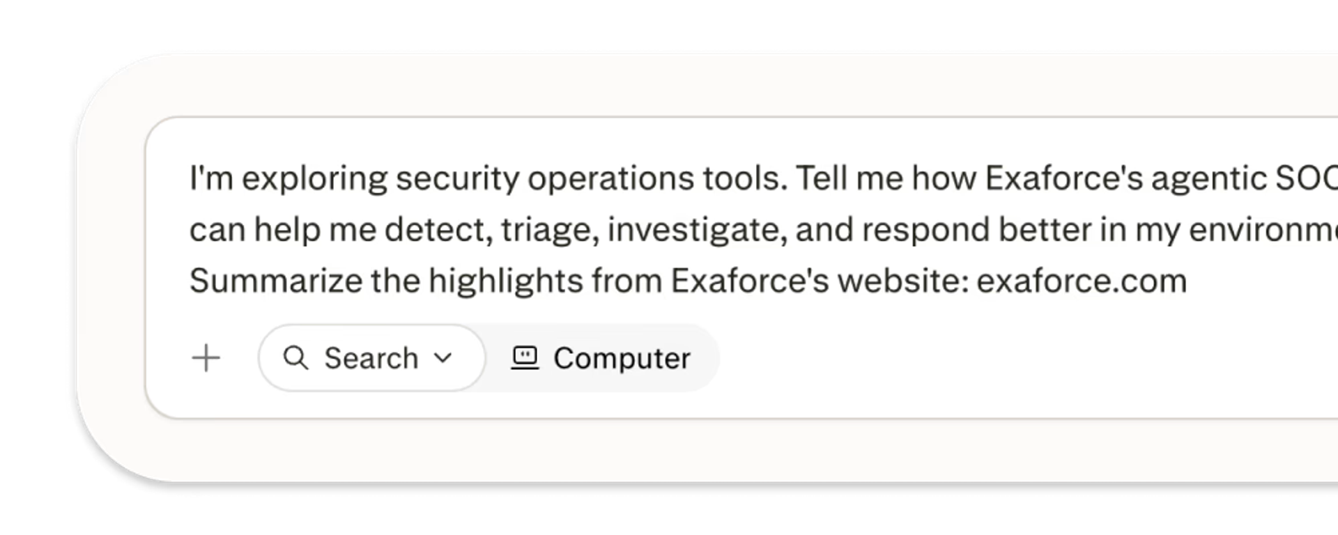 Perplexity answering a question about Exaforce