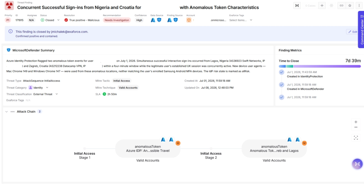 Threat finding page