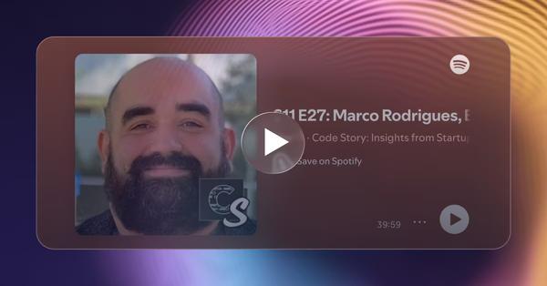 Spotify player showing "S11 E27: Marco Rodrigues"