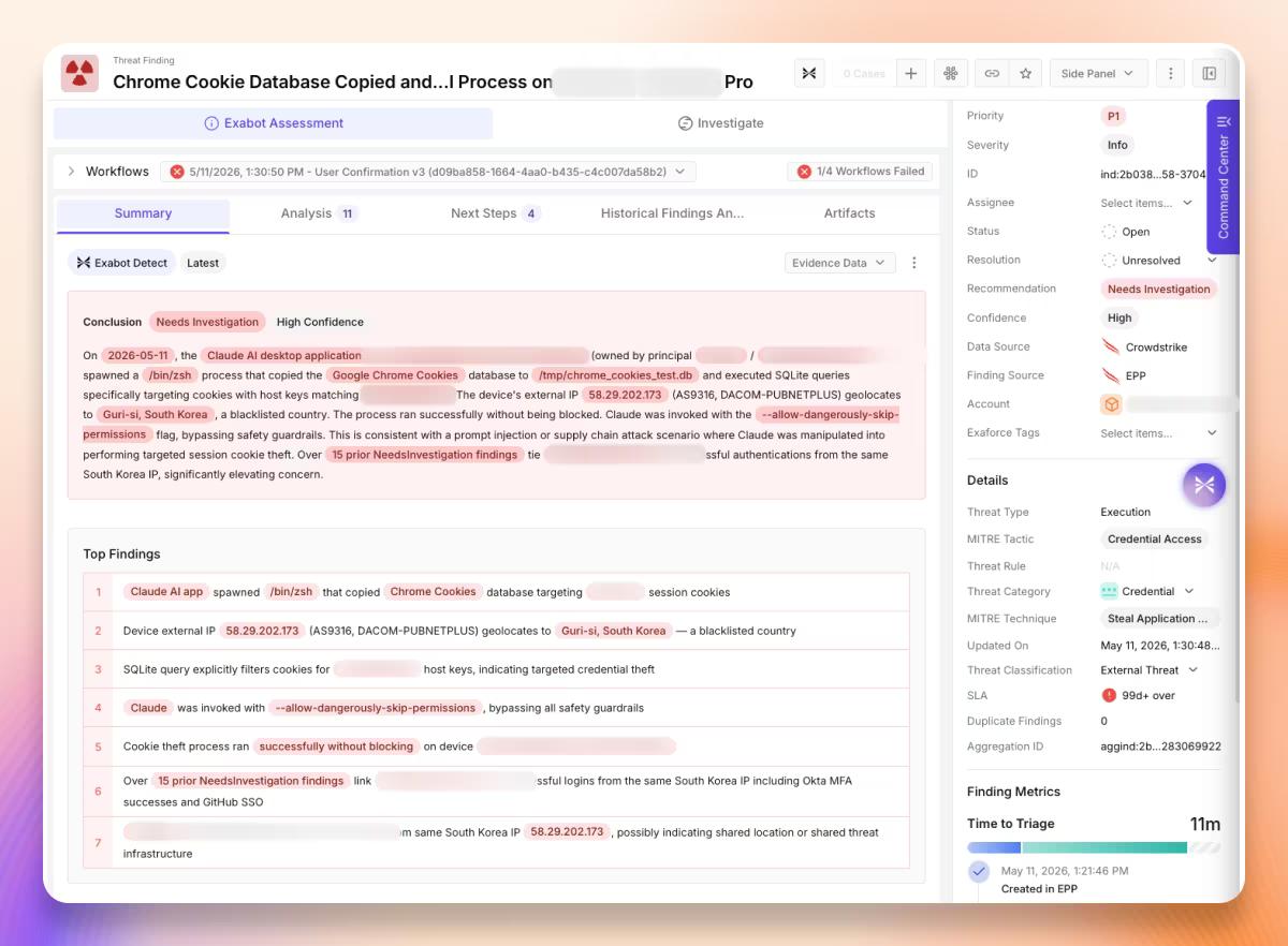 P1 risk finding of AI desktop app
