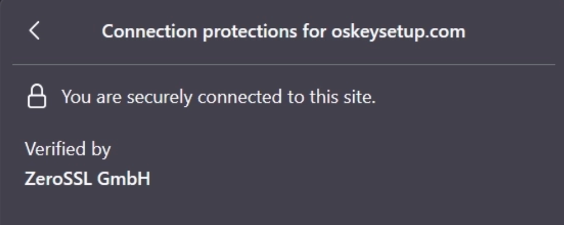 oskeysetup.com への接続のページ