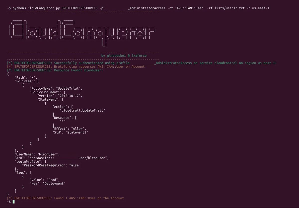 CloudConquerorがブルートフォーステストでCloudTrailの更新権限を持つIAMユーザーを発見する