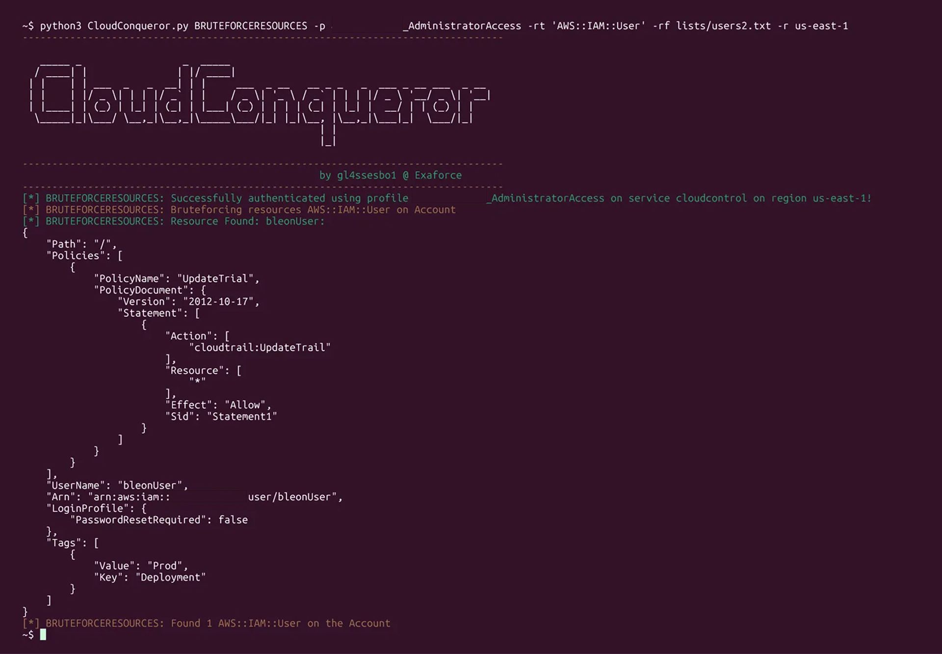 CloudConquerorがブルートフォーステストでCloudTrailの更新権限を持つIAMユーザーを発見する