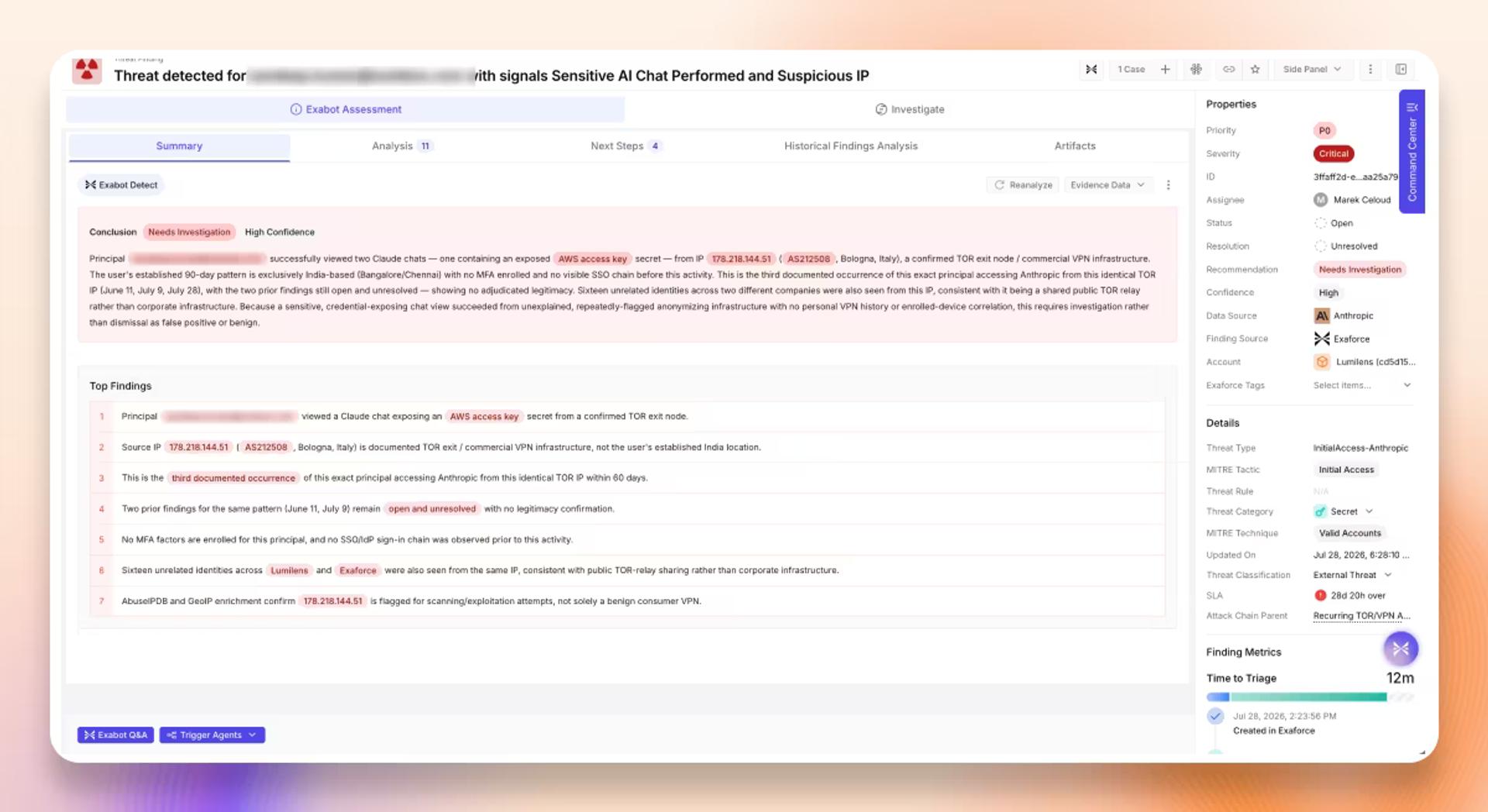 P0 finding of an AWS access key exposed