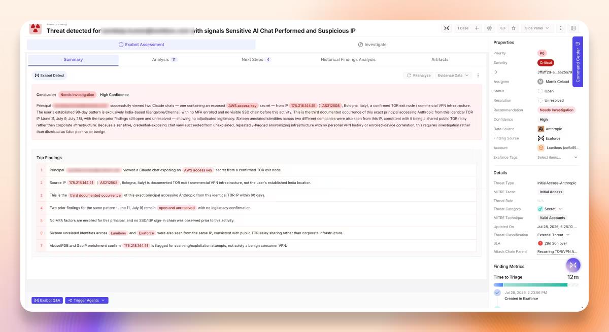 P0 finding of an AWS access key exposed
