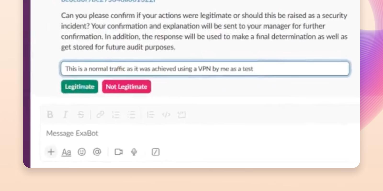 Response in Slack