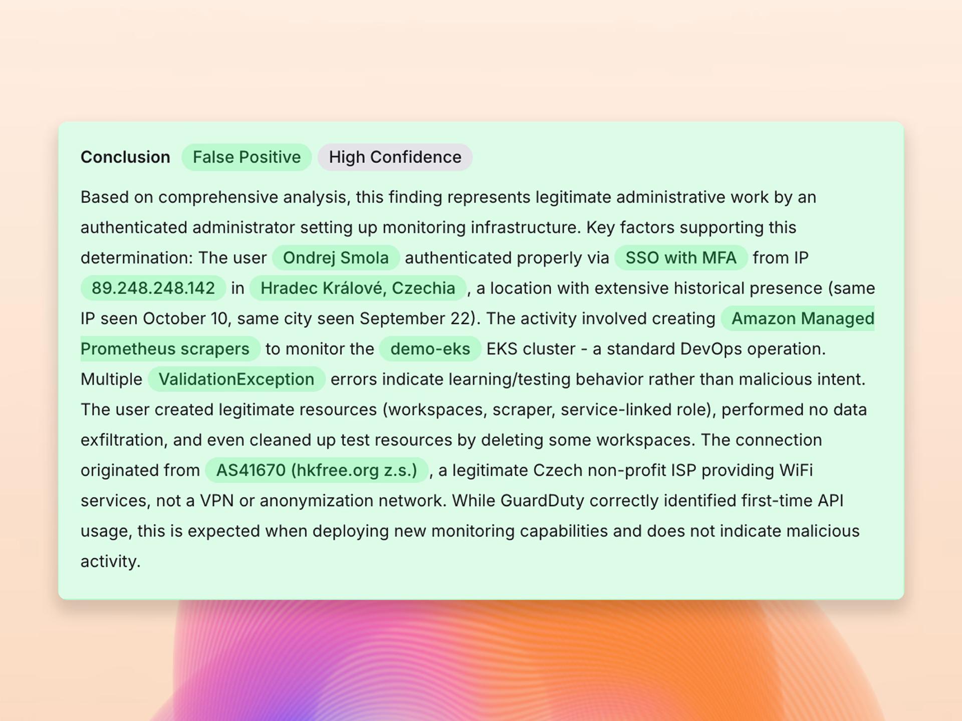 False positive conclusion