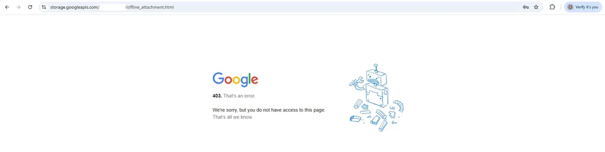 Deceptive 403 error