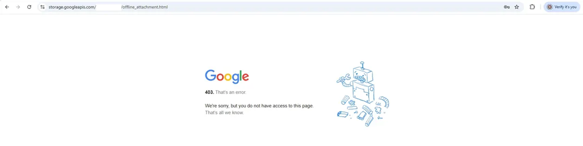 Deceptive 403 error