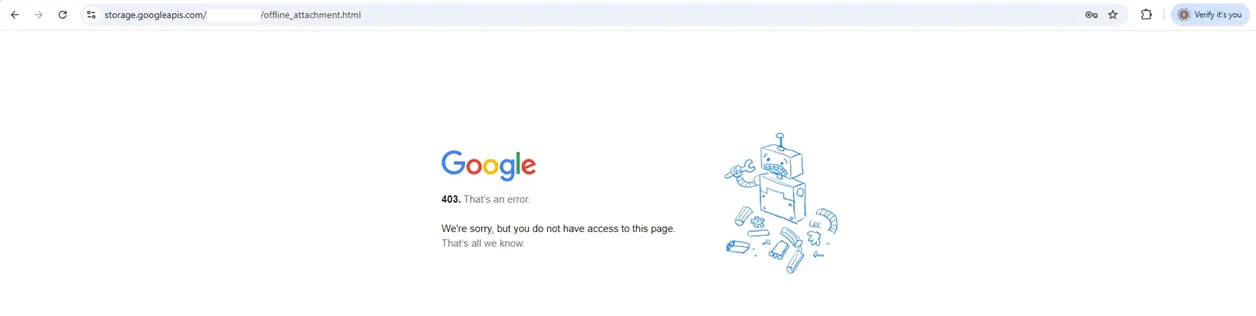 Deceptive 403 error