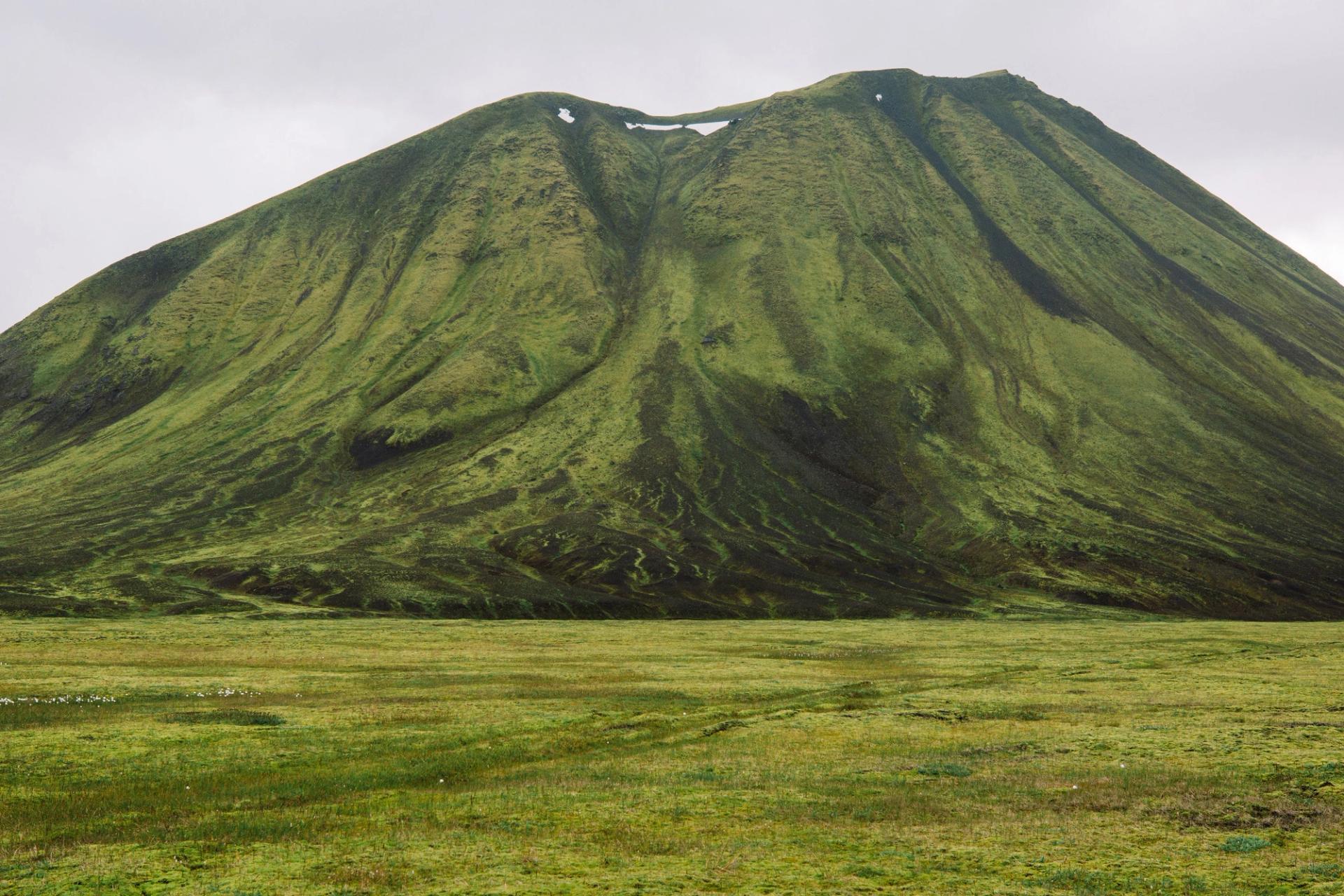 Moss covered mountain Iceland
