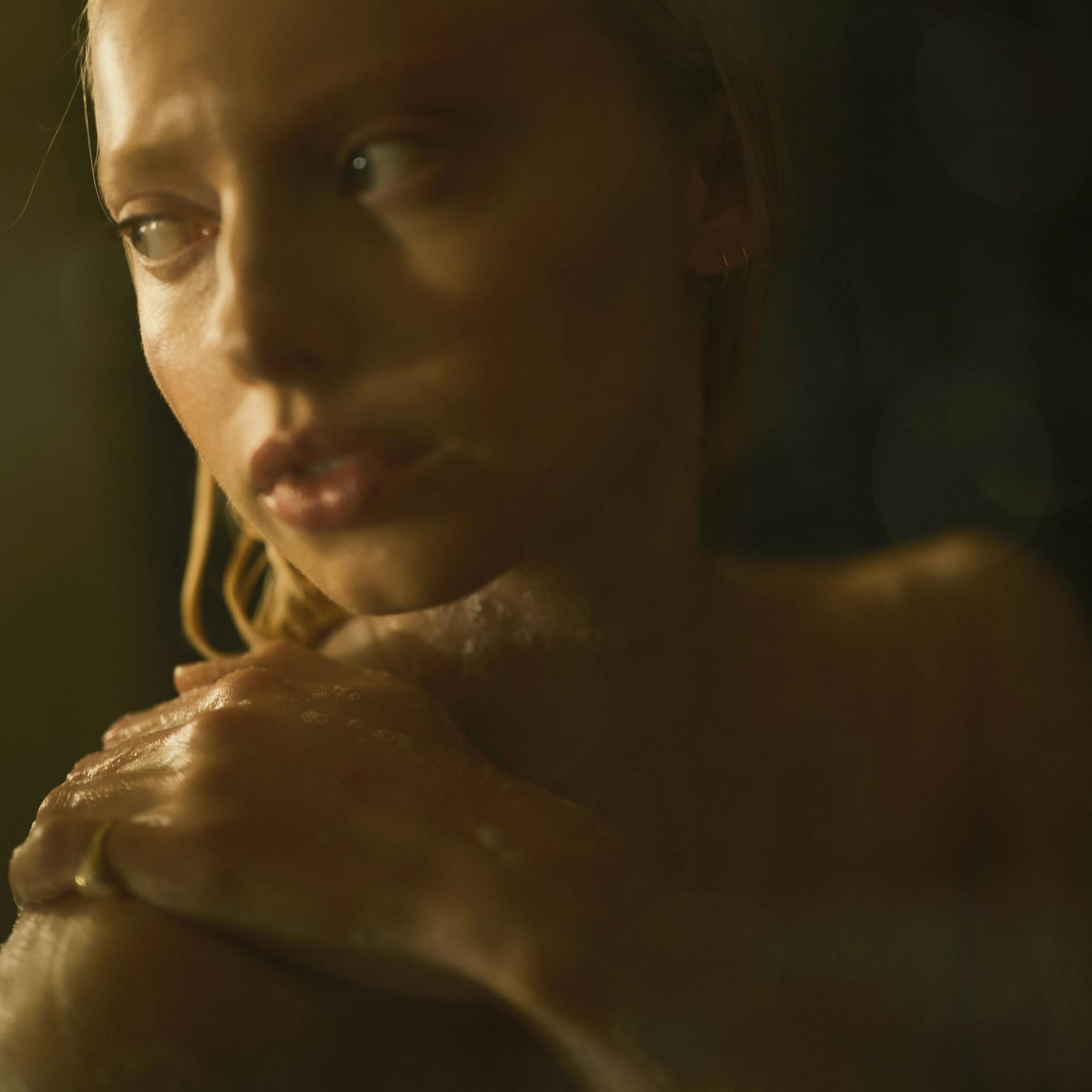 Girl lathering in shower