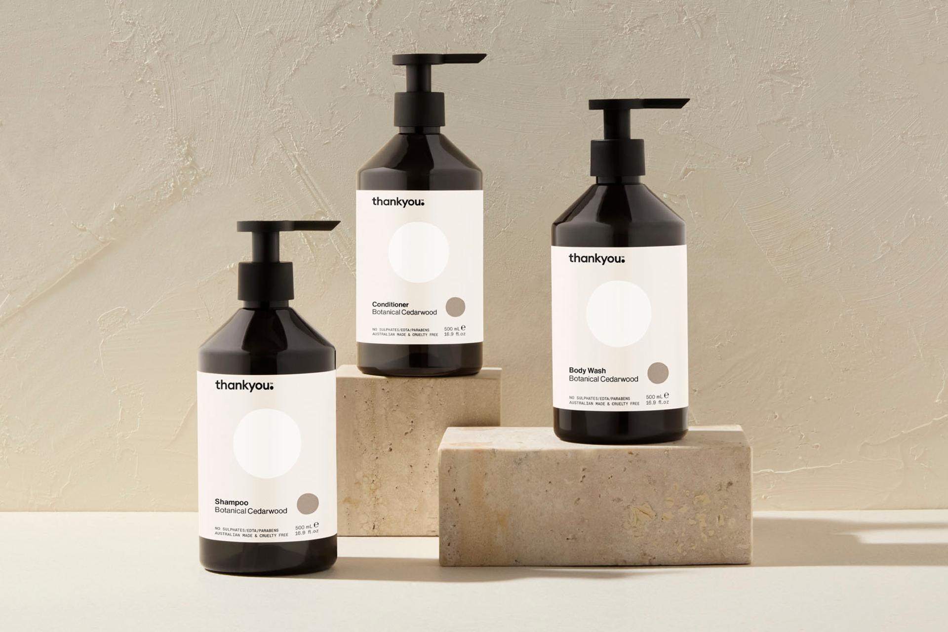 Thank You Shampoo, Conditioner, Body Wash 500ml Amenities