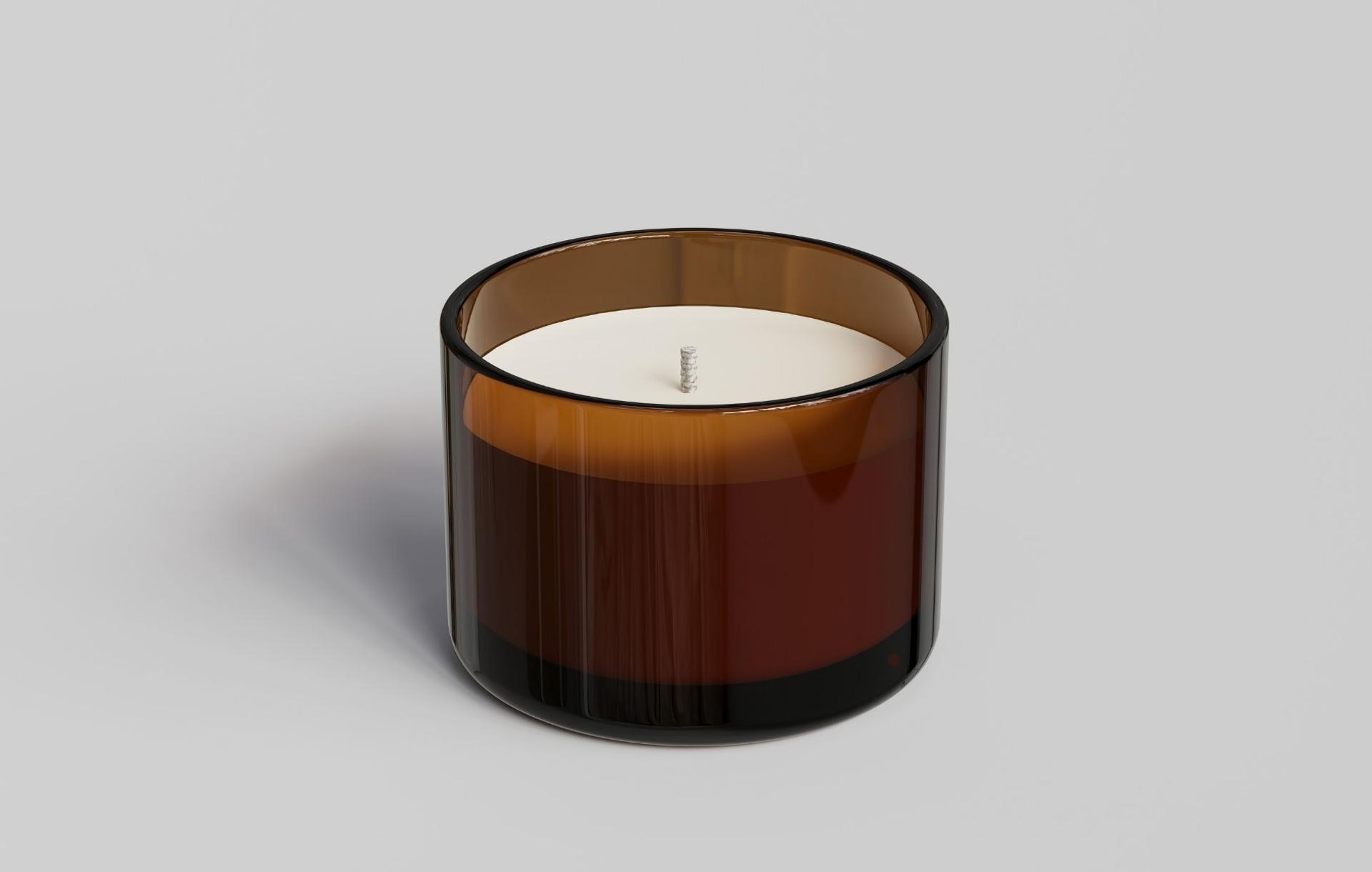 Amber glass candle