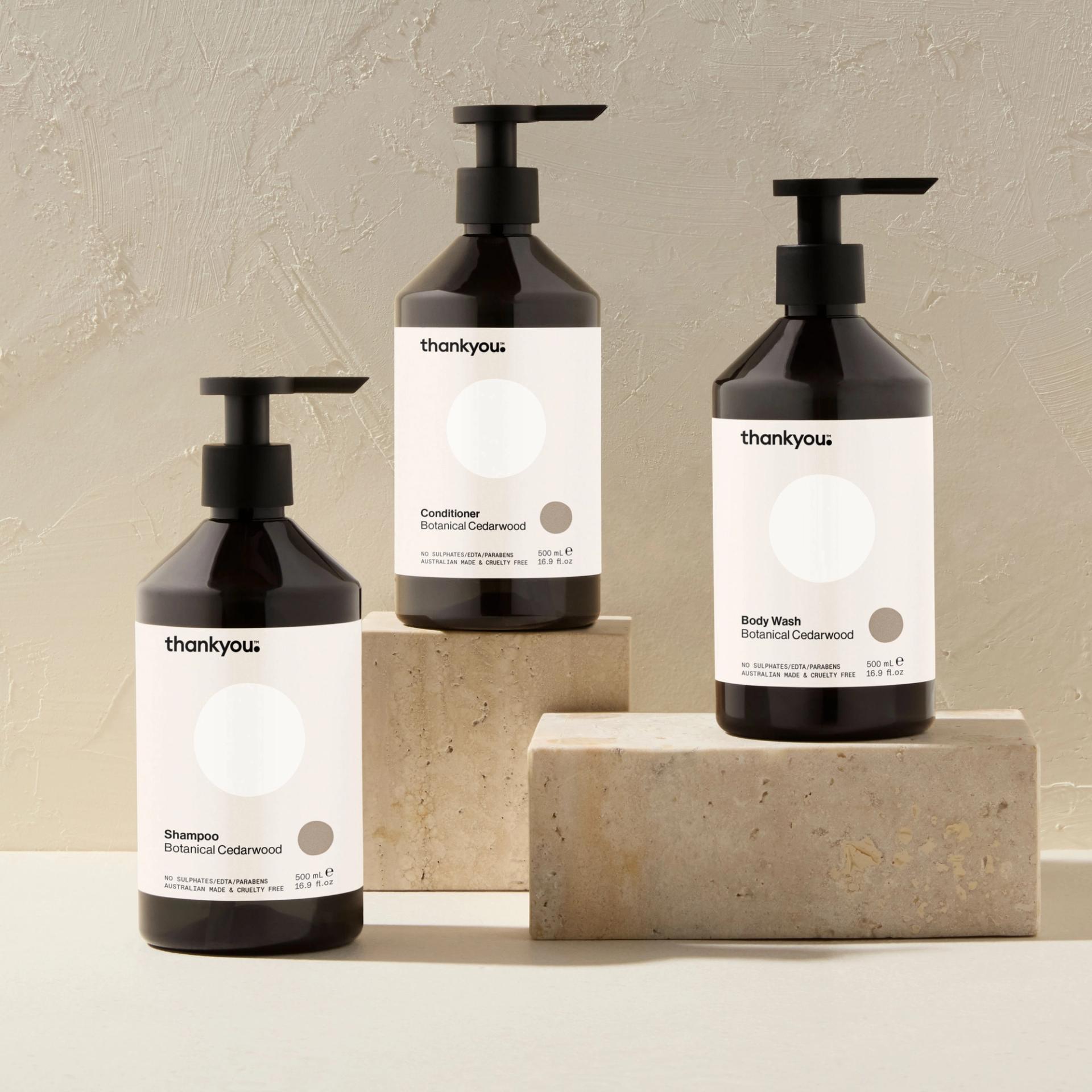 Thank You Shampoo, Conditioner, Body Wash 500ml Amenities