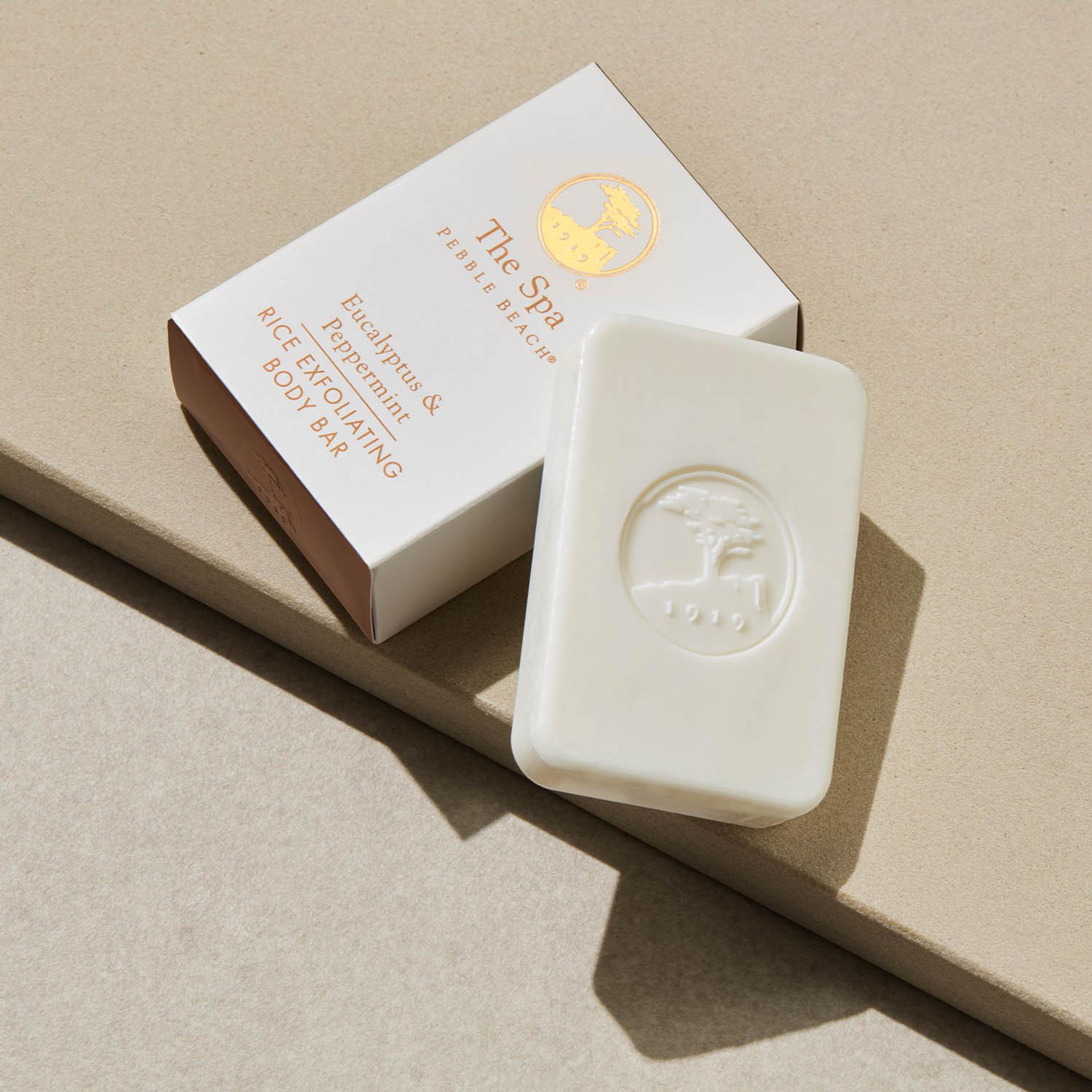 The Spa Pebble Beach Eucalyptus and Peppermint exfoliating body bar