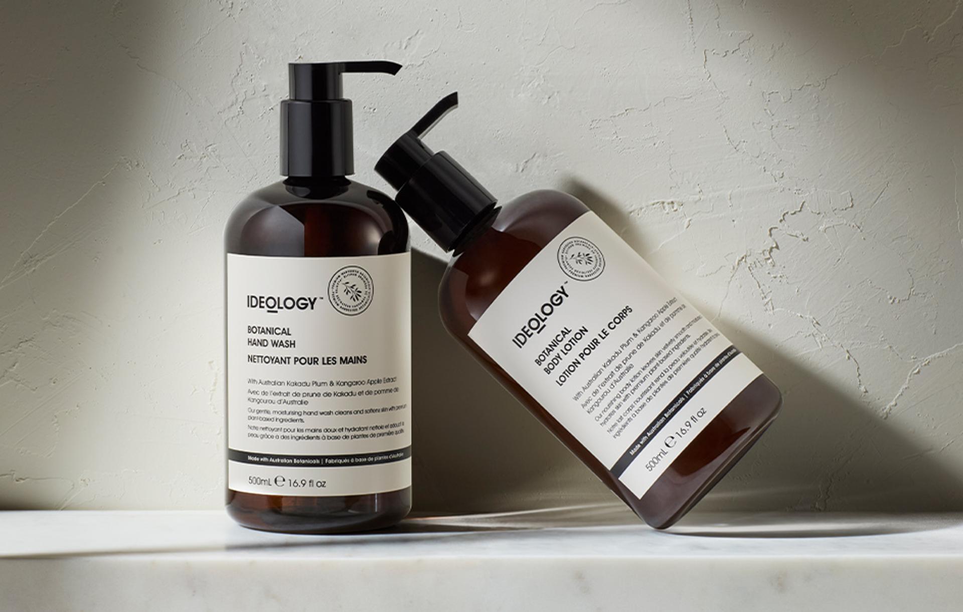 Ideology Botanical Hand Wash and Body Lotion bottles