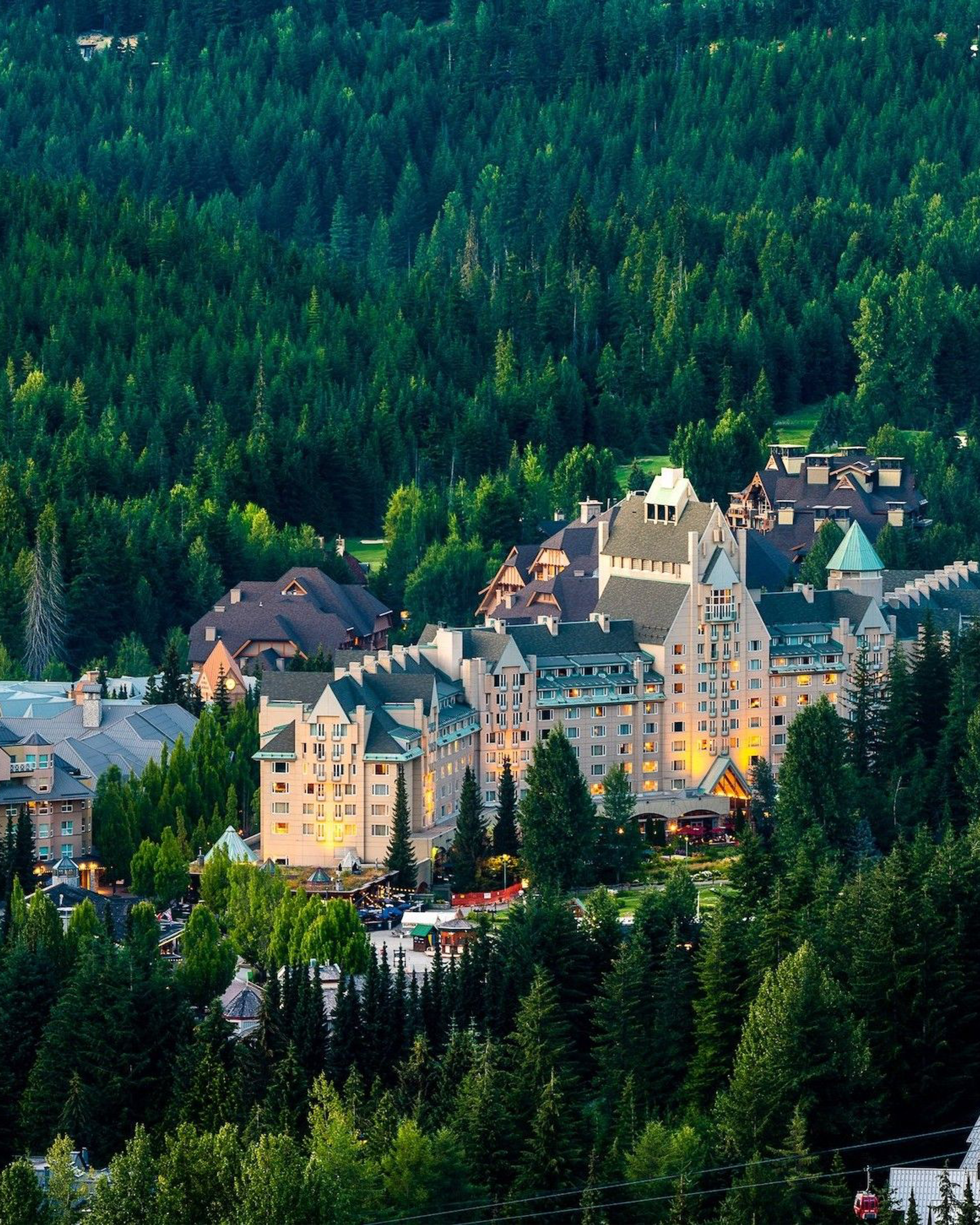 Fairmont Chateau Whistler Hotel Arial view of exterior