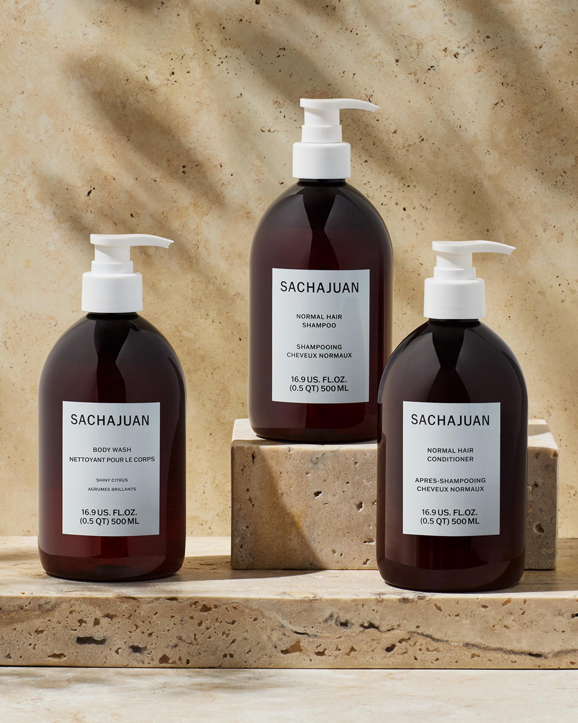 Sachajuan Shampoo, Conditioner, and Body Wash dispensers