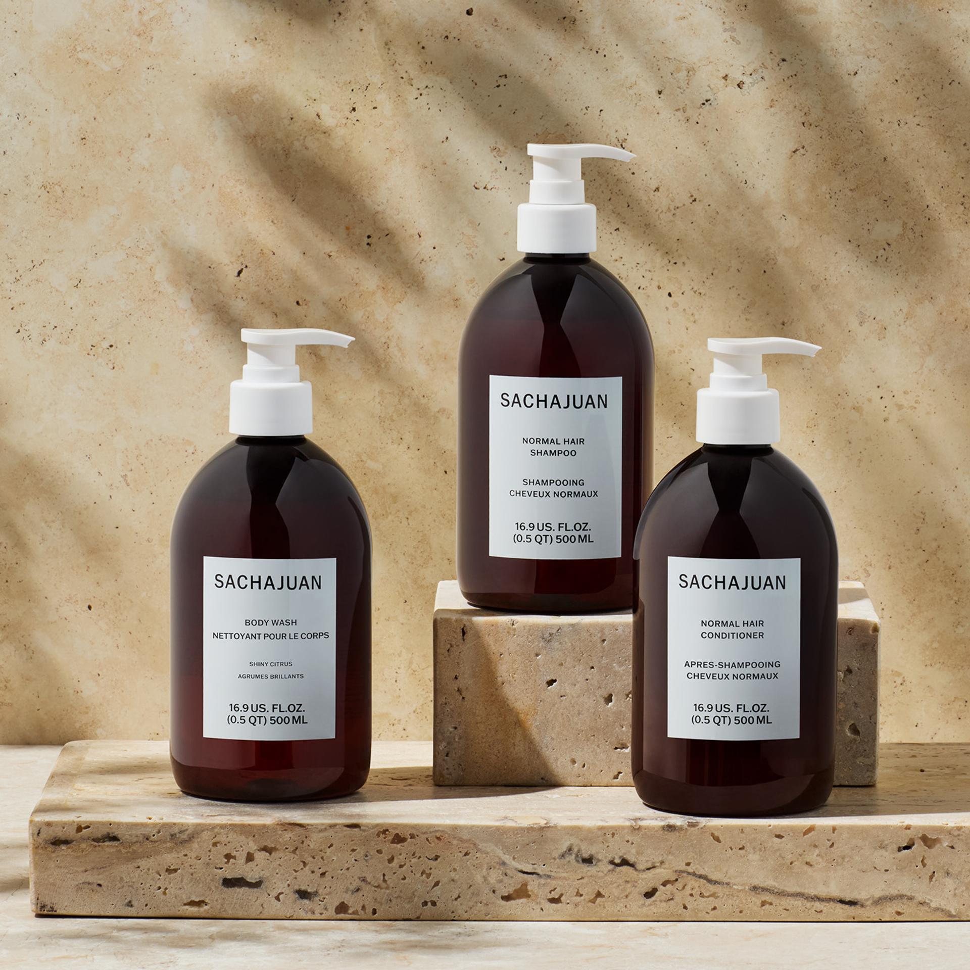 Sachajuan Shampoo, Conditioner, and Body Wash dispensers