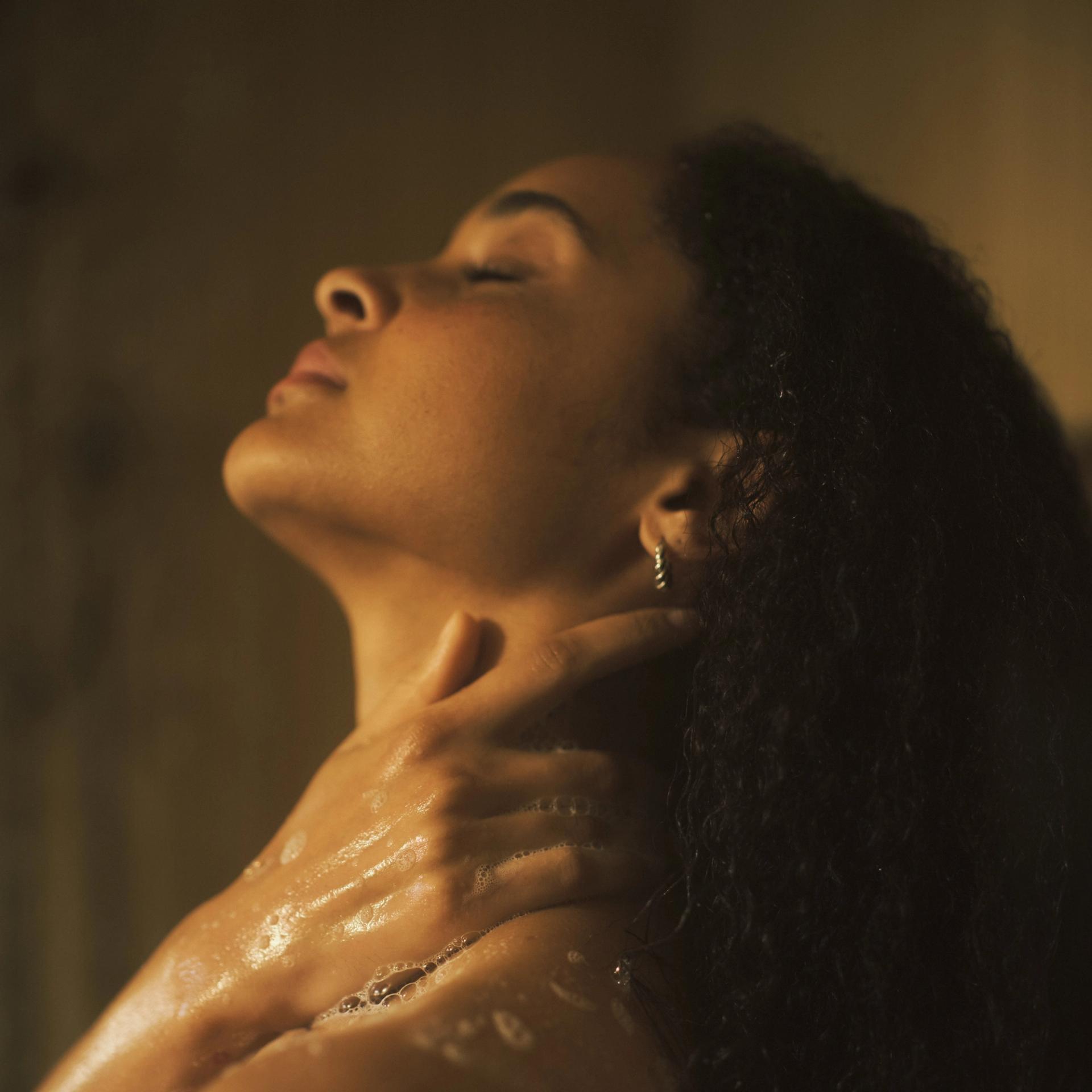 Girl lathering in shower