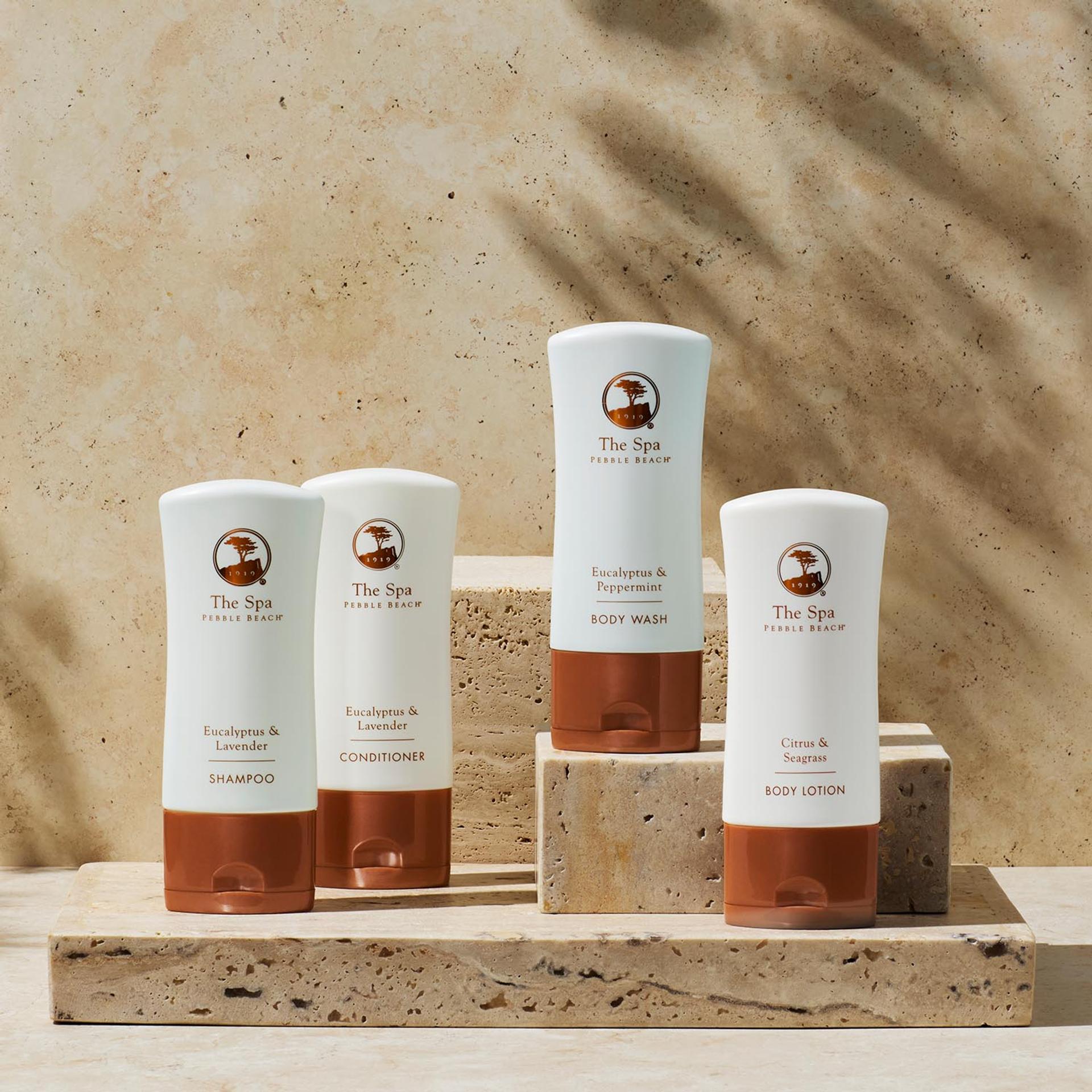The Spa at Pebble Beach Shampoo, Conditioner, Body Wash, and Body Lotion retail products