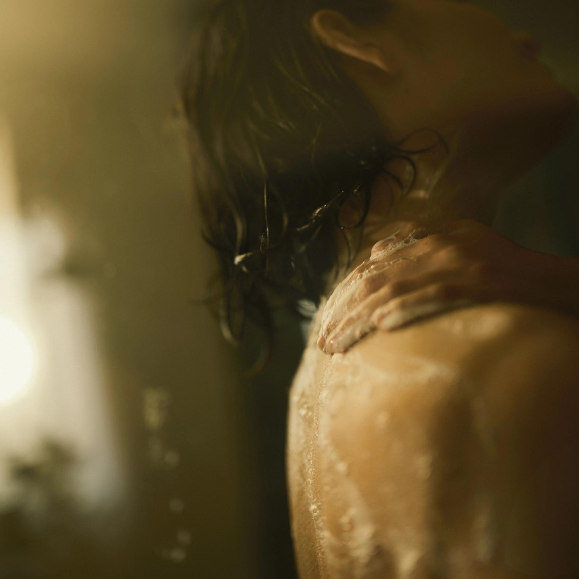 Girl lathering in shower