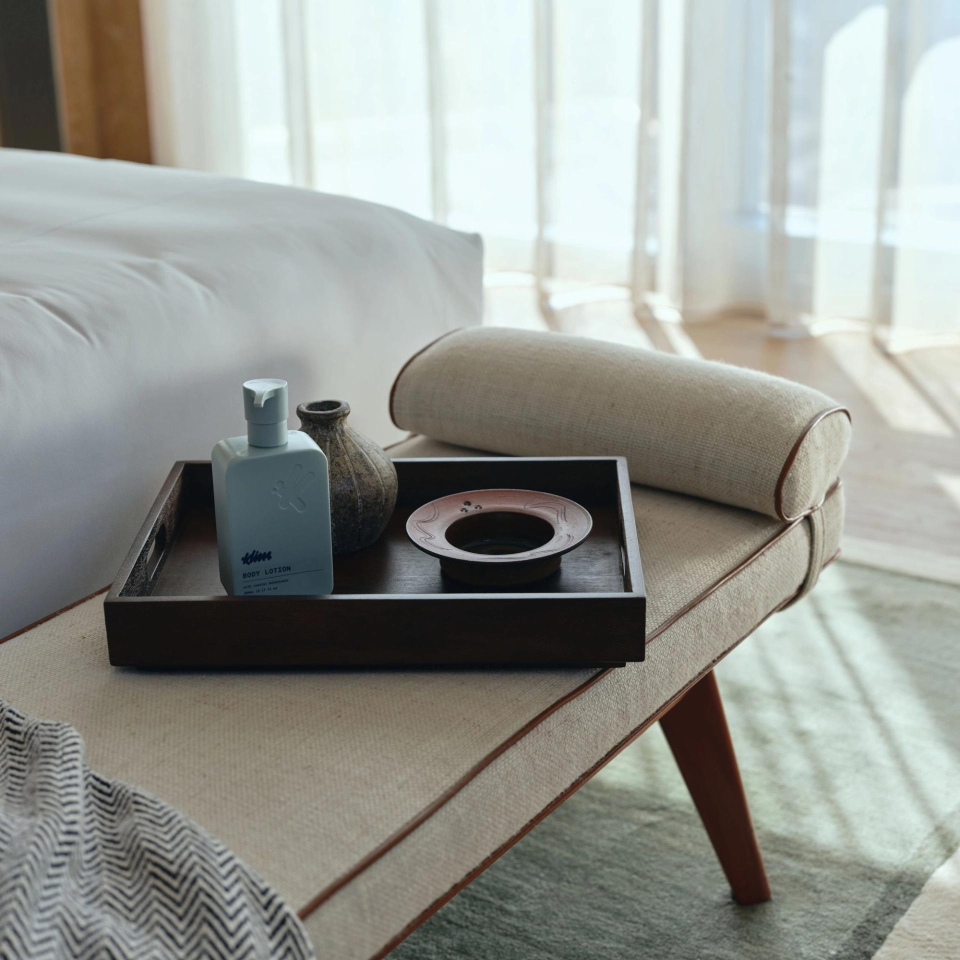 Klima Body Lotion by the bed.