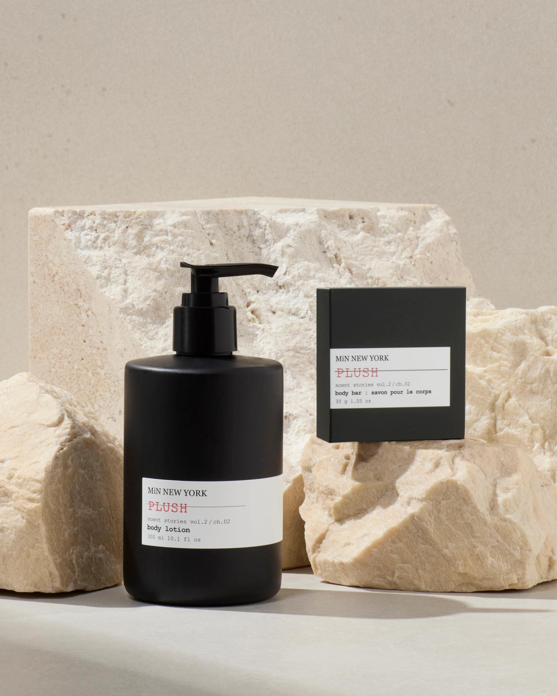 MiN New York Plush Amenity Body Lotion 300ml & Body Bar 30g