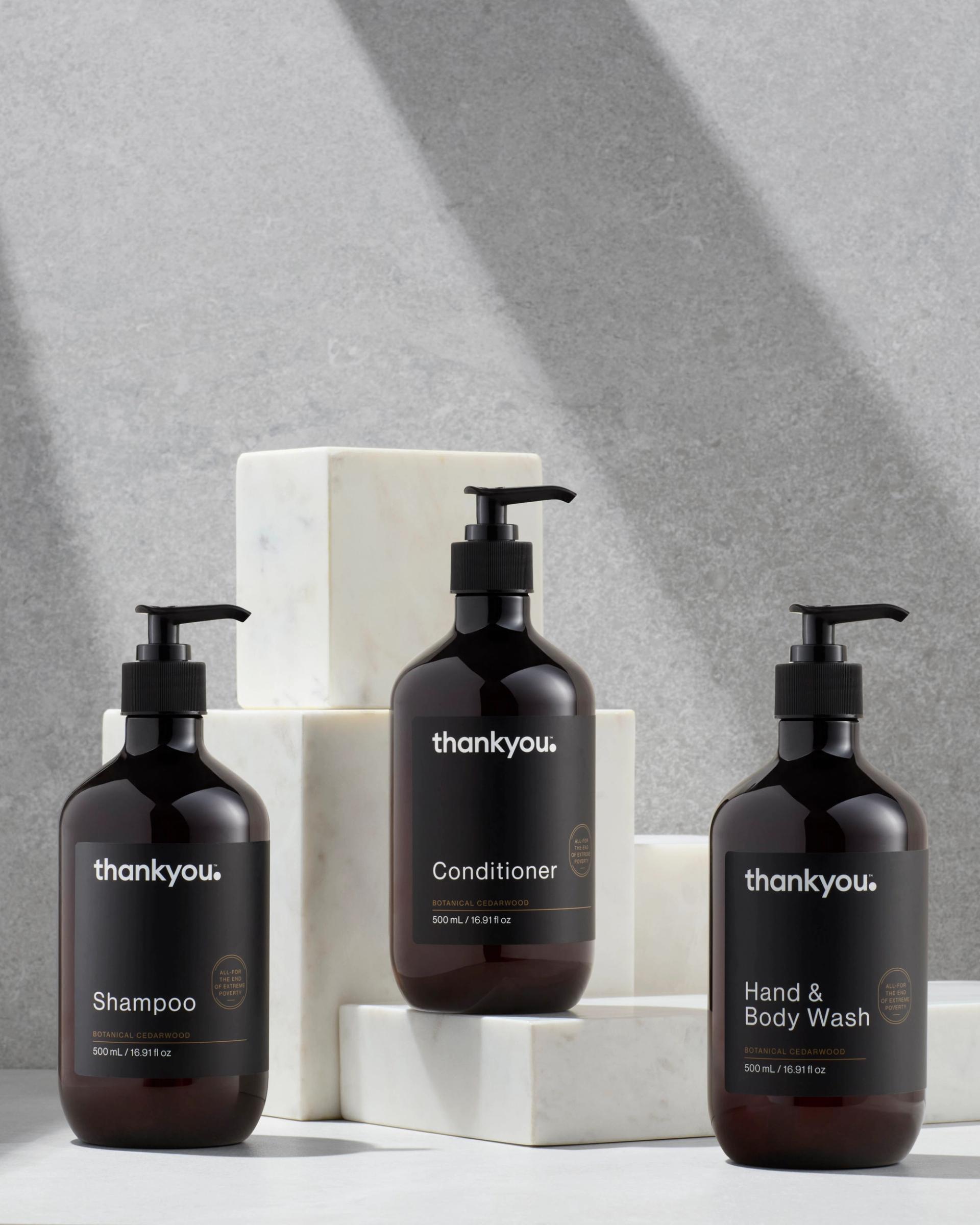 Thank you Amenity Shampoo, Conditioner, Hand & Body Wash 500ml