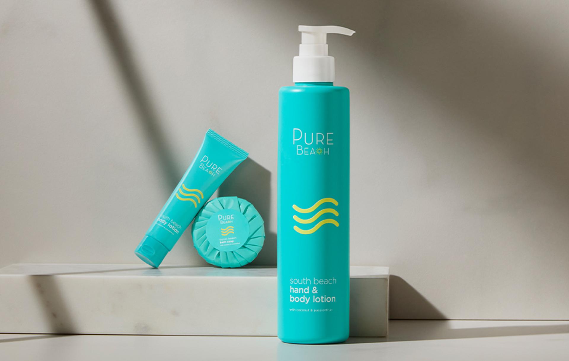 Pure Beach South Beach Body Lotion dispenser and Bar Soap