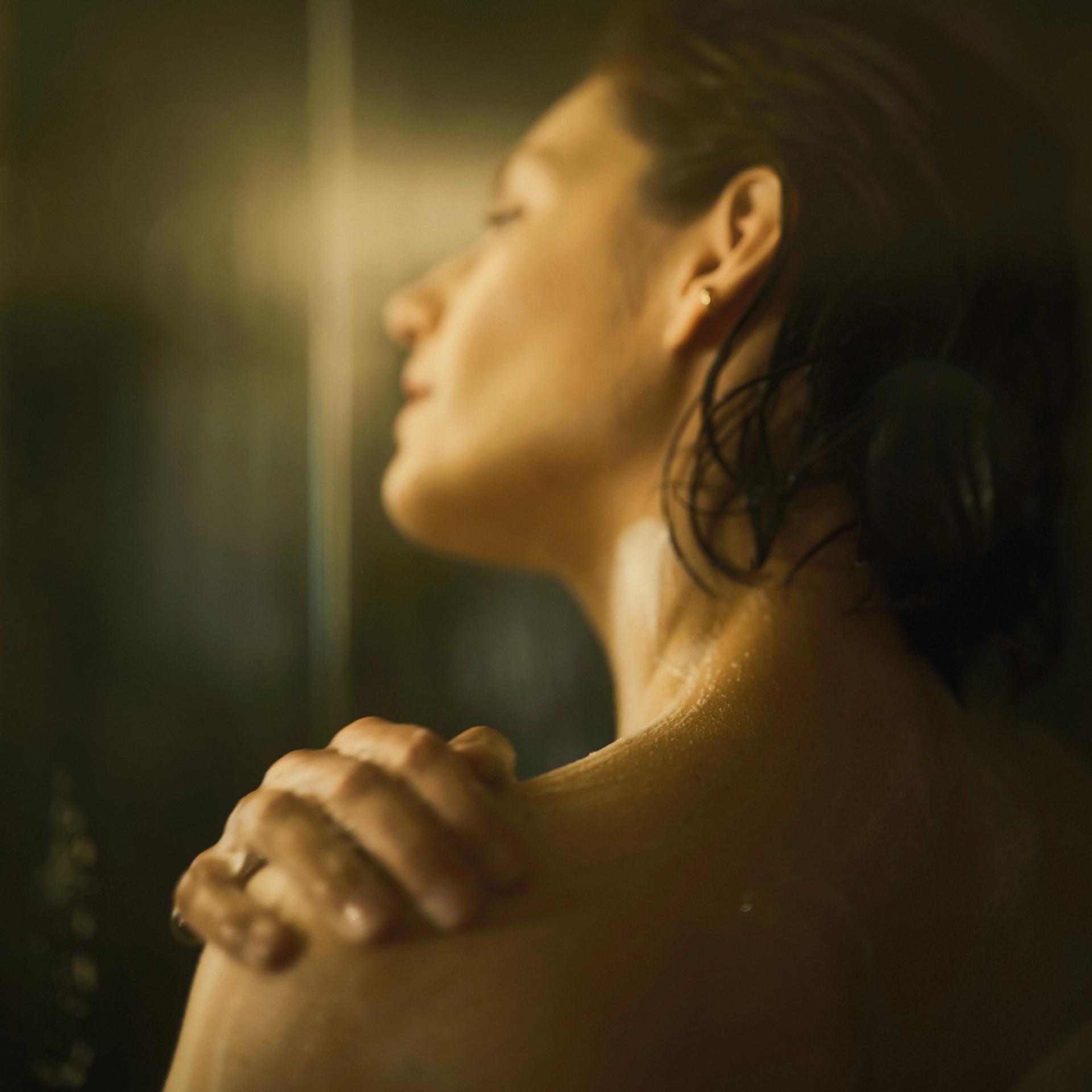 Girl lathering in shower