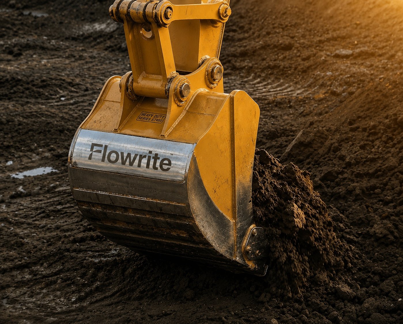 Flowrite Group earthmoving equipment working on a Queensland site
