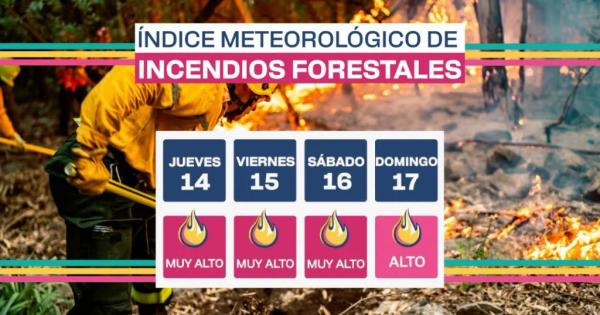 Incendios forestales: el municipio advierte que los riesgos serán "muy altos" hasta el sábado