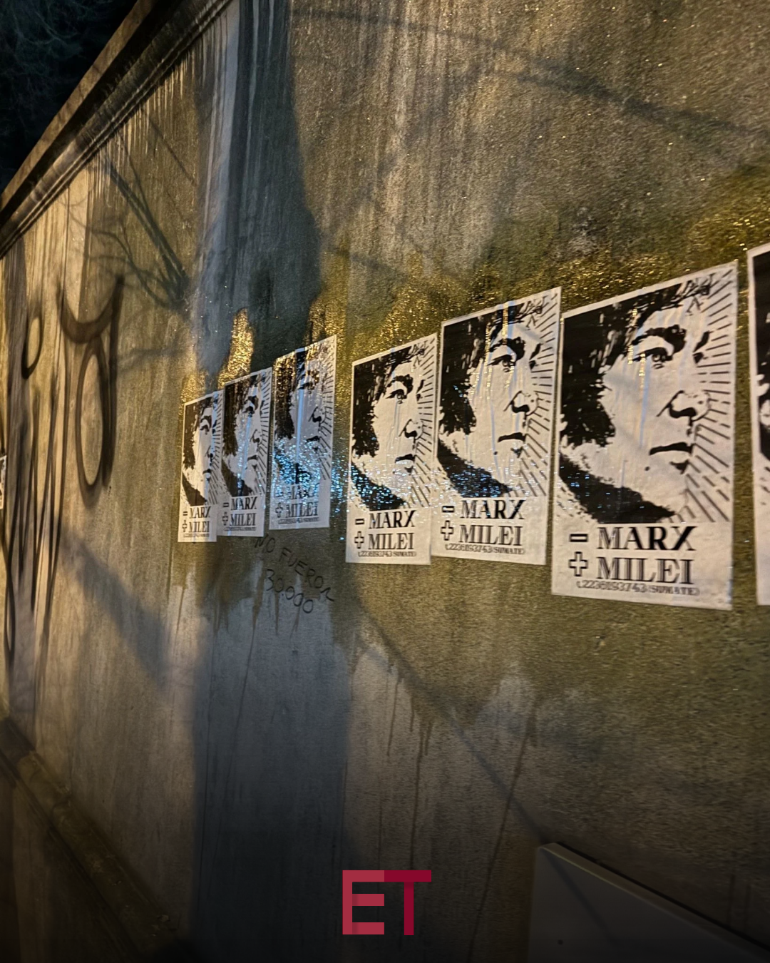 Aparecieron carteles en la Universidad Nacional de Mar del Plata con la consigna "+ Milei - Marx"