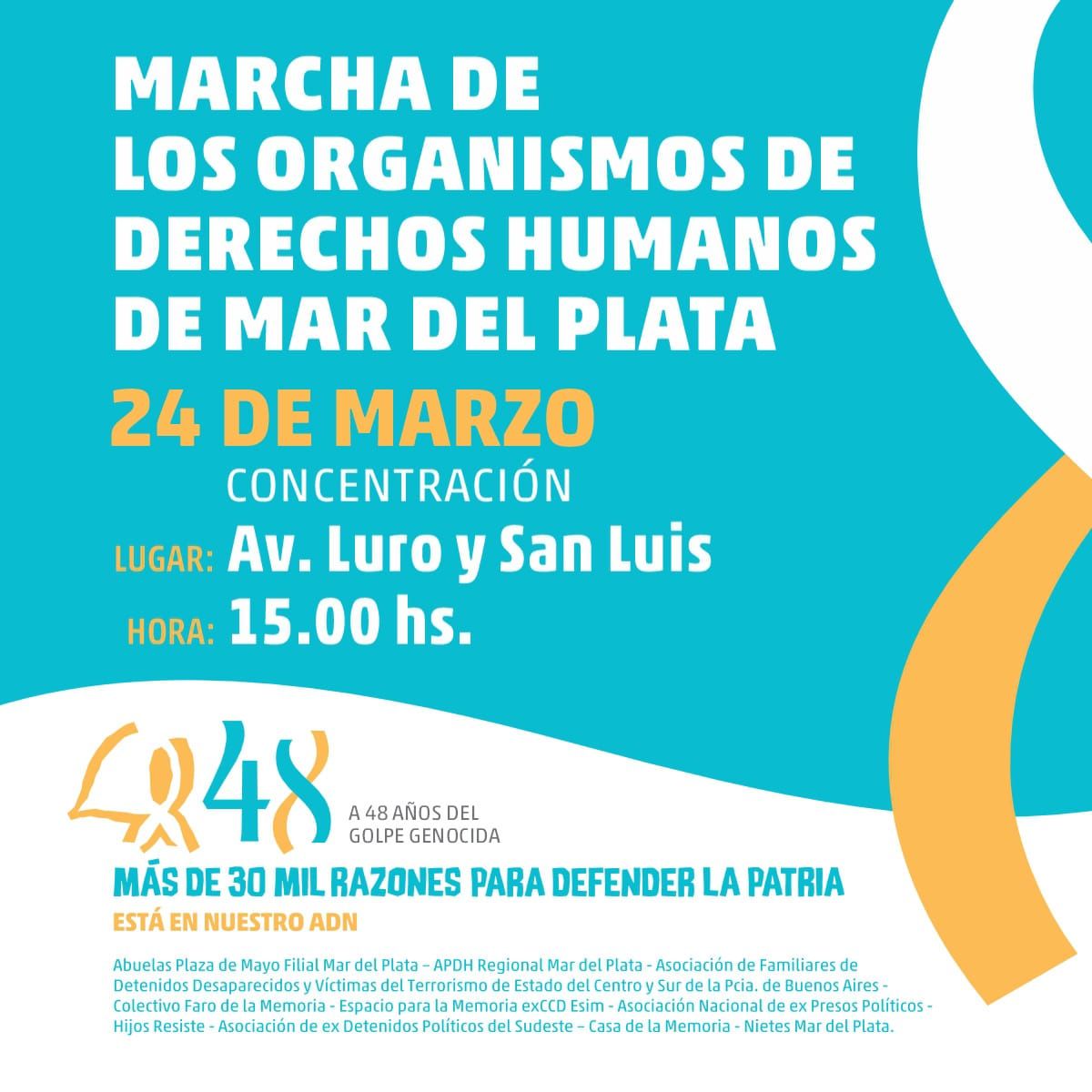 Mañana a las 15 comenzará la marcha en el Día de la Memoria