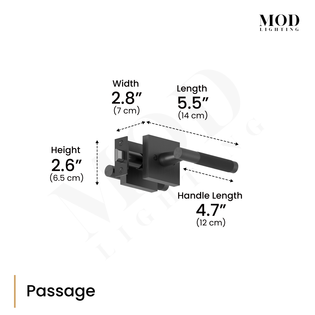 modern door handle passage dims