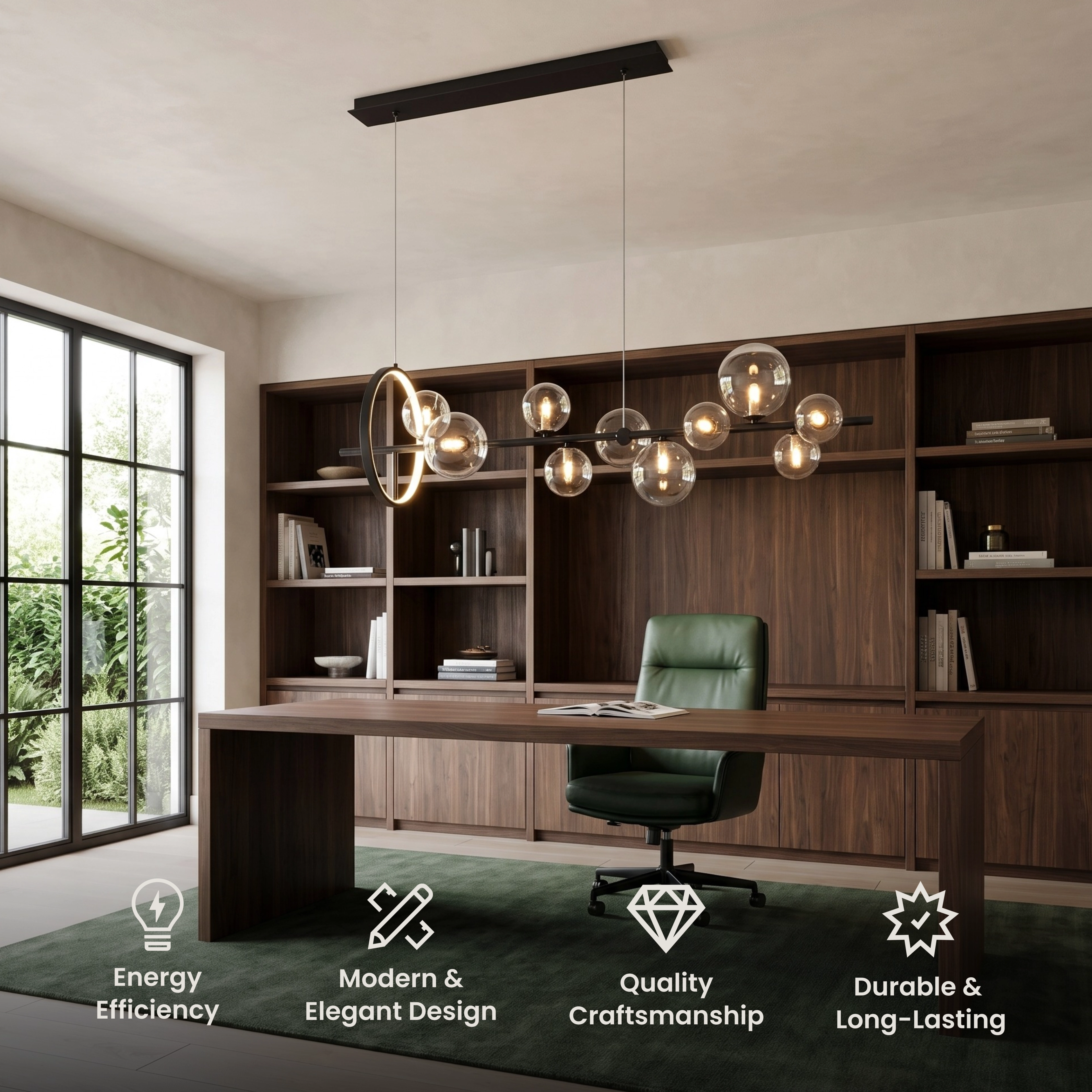Bailey black Scandinavian chandelier