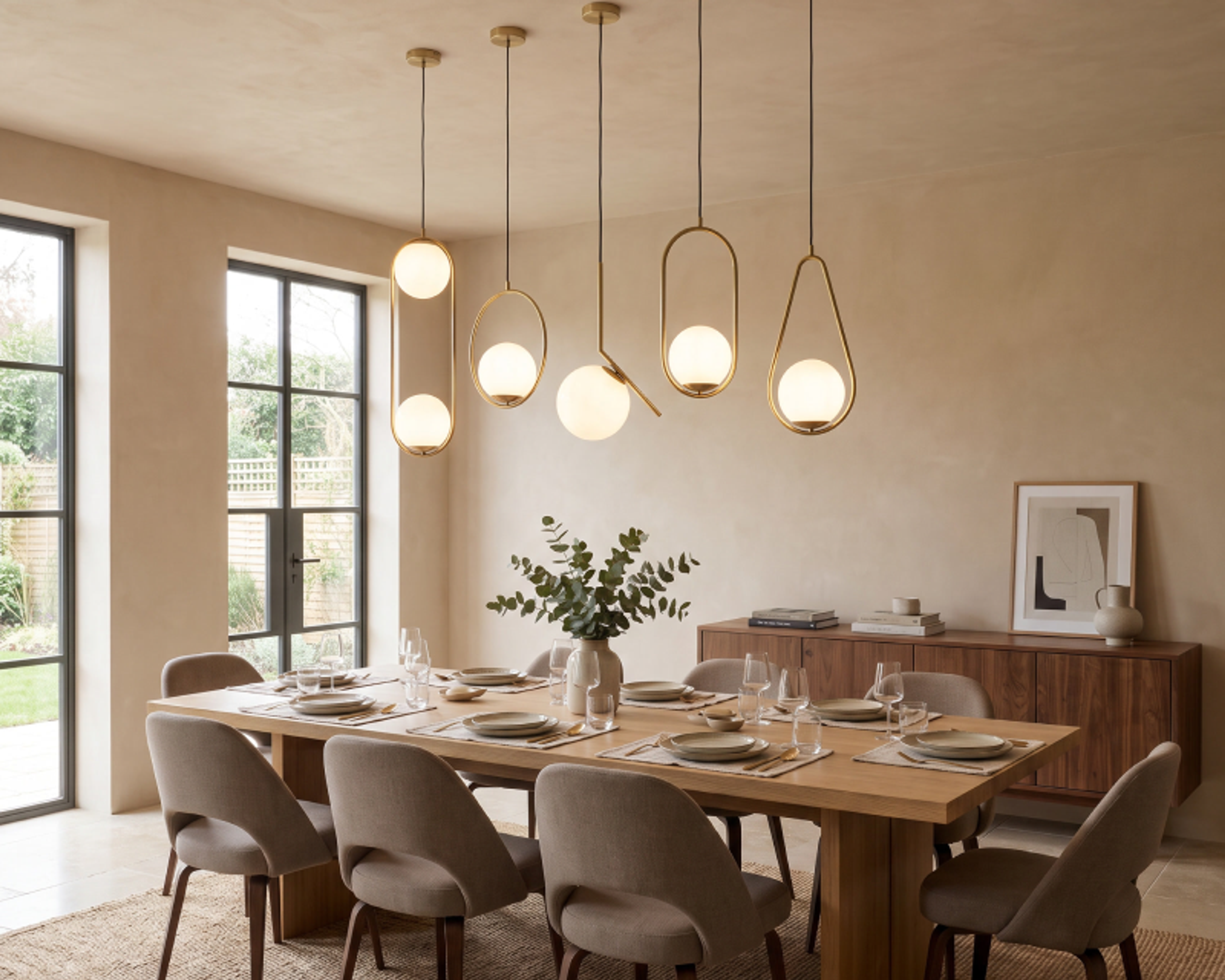 Luka pendant over a dining room table