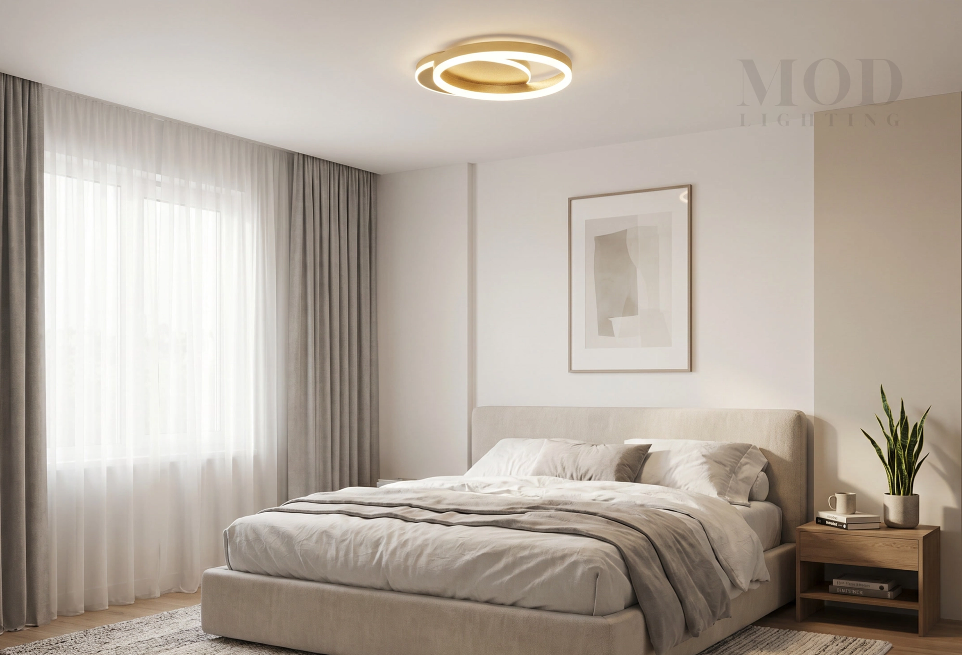 ceiling light in a bedroom