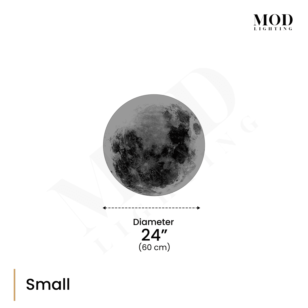 Luna small moon wall light dimension diagram: 24 in (60 cm) diameter