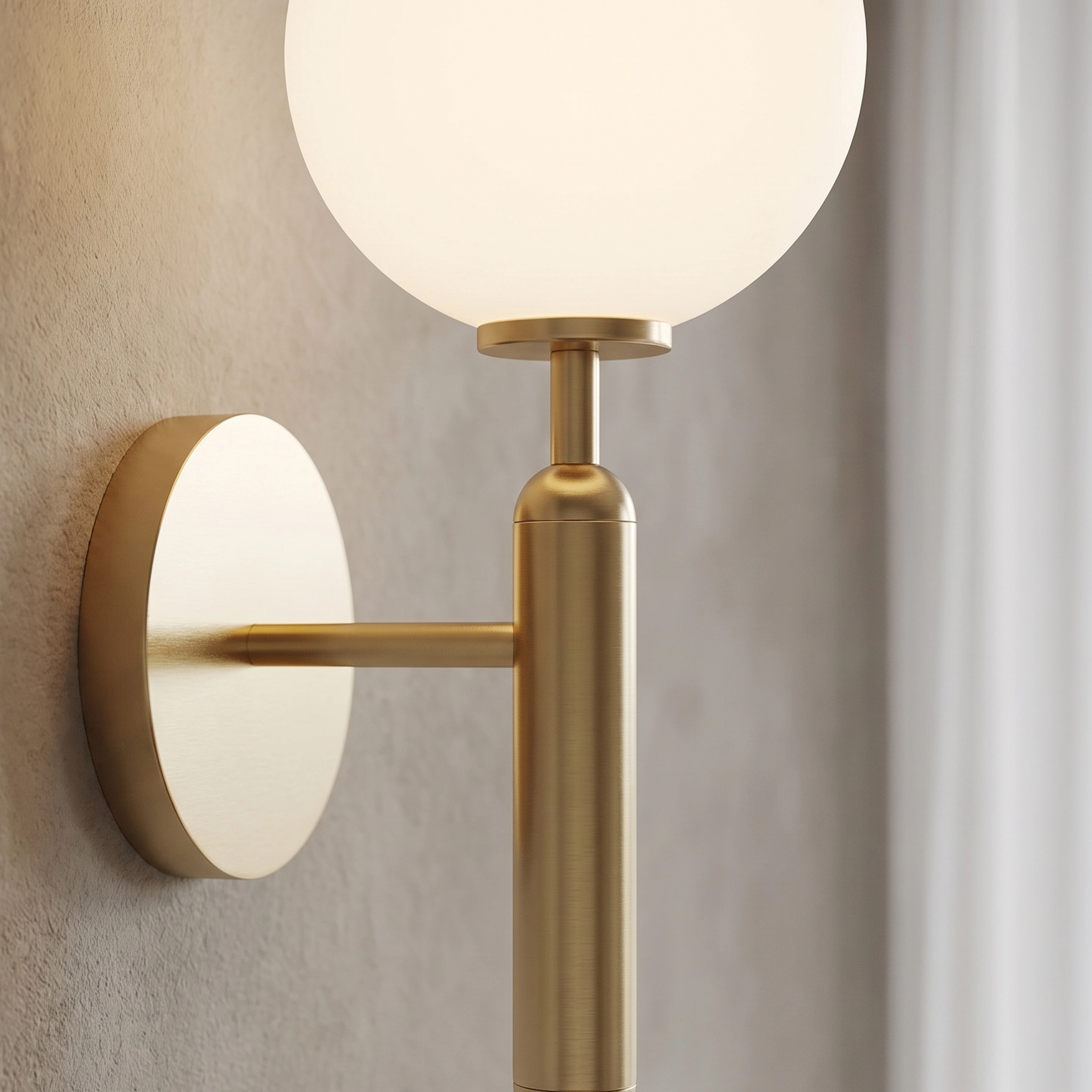 Angelica sconce dimension diagram, single globe on brass backplate, 13" height, 6" length